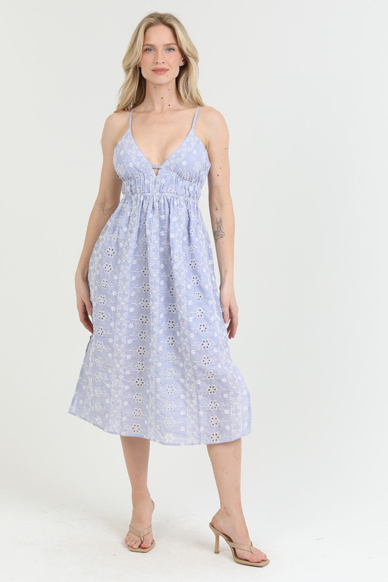 Celeste Eyelet Midi Dress Pieces & Peaches Celeste Eyelet Midi Dress Pieces & Peaches