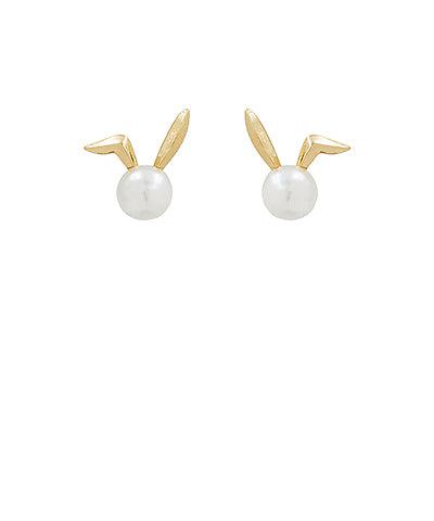 Chloe Pearl Rabbit Earrings