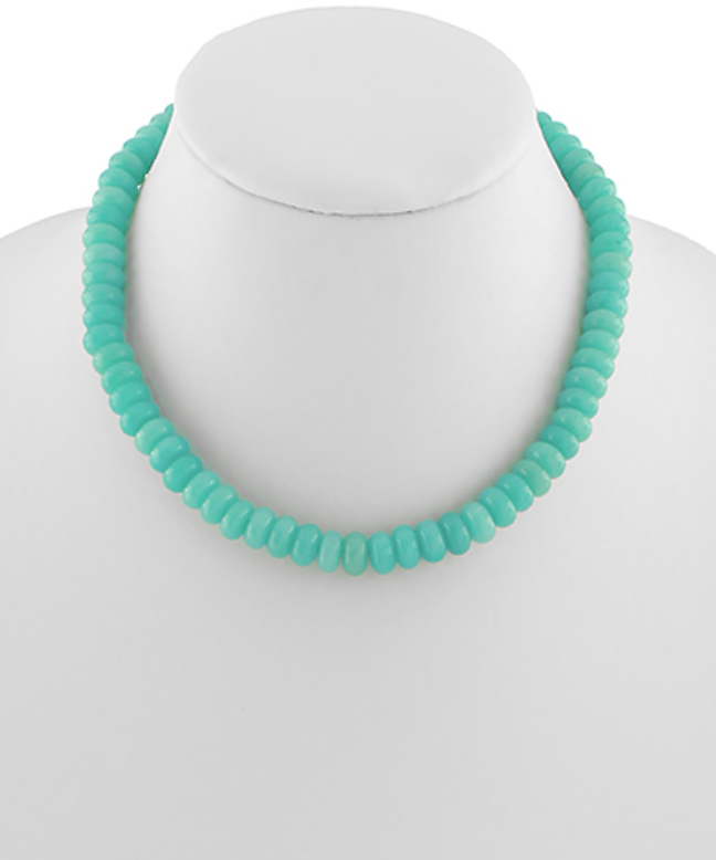 Chroma Pop Disc Bead Necklace Teal