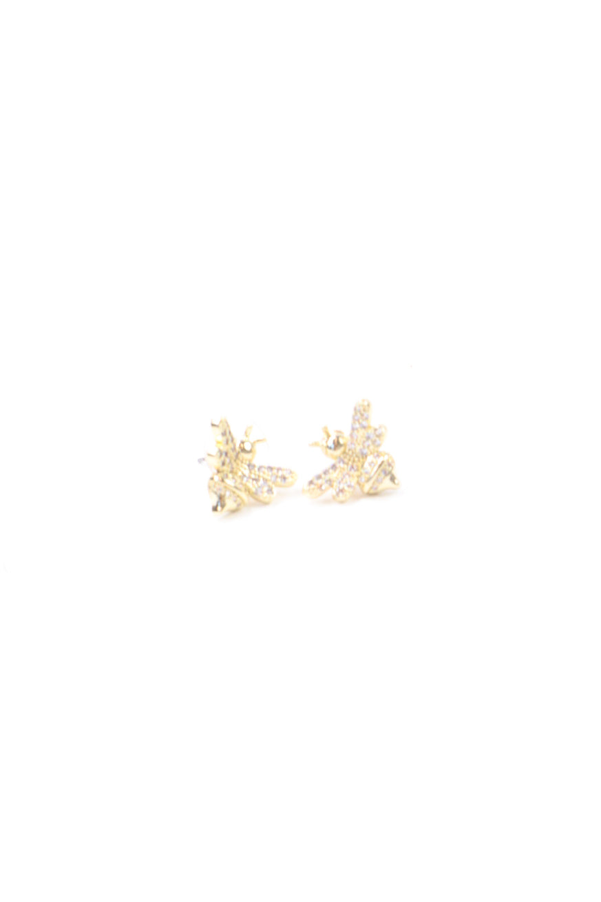 Golden Bee Stud Earrings
