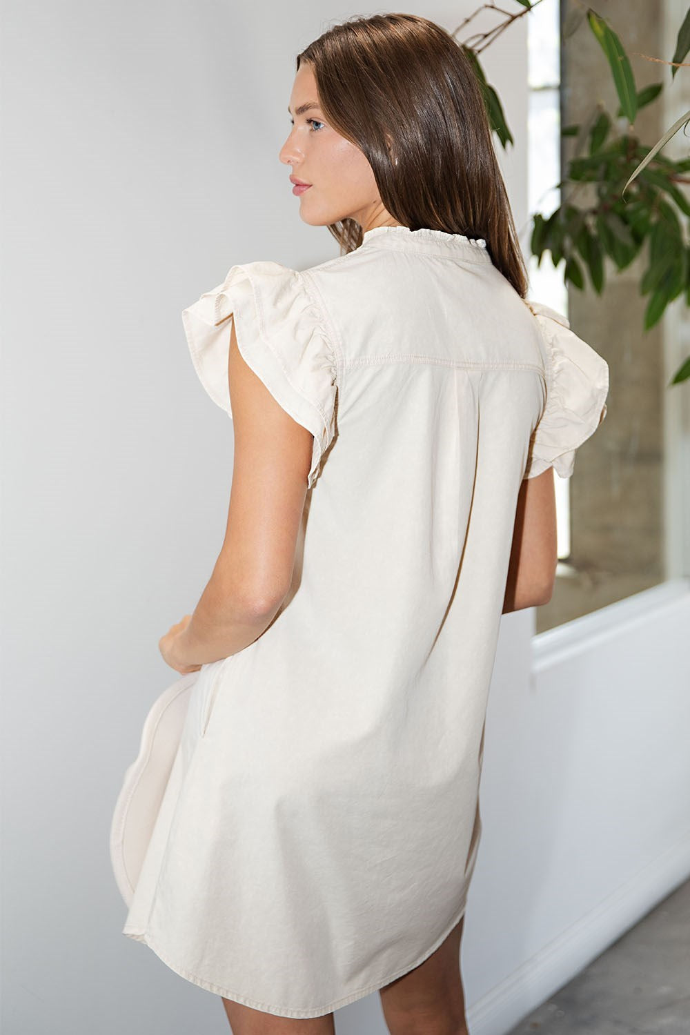 Nadine Washed Button Down Mini Dress