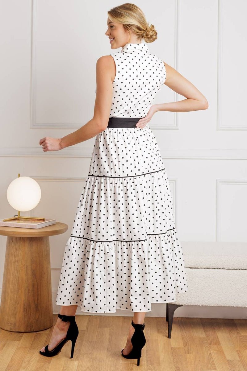 The Danielle Layered Polka Dot Midi Dress Set