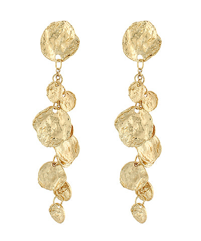 Fringe Hammered Dangle Earrings