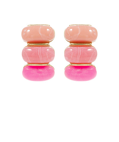 Celine Tiered Oval Stone Earrings