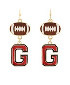 The Eudora Letter G Football Earrings showcase team spirit with playful dangle charm style.