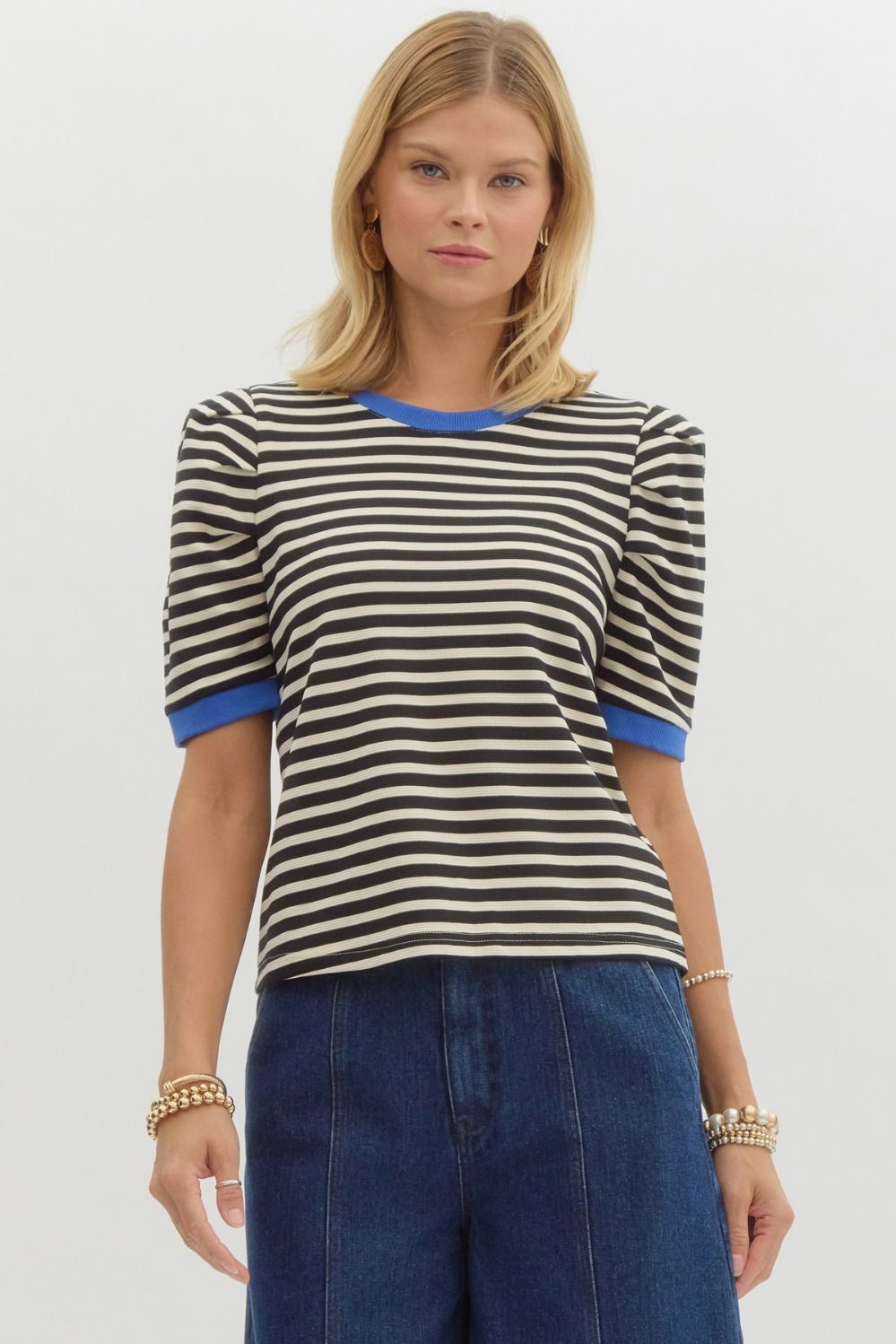 Elevate your casual wardrobe with the Tawny Striped Accent Knit Top—perfect for summer layering, everyday wear, and on-trend minimal style. Lightweight and breathable for transitional seasons.