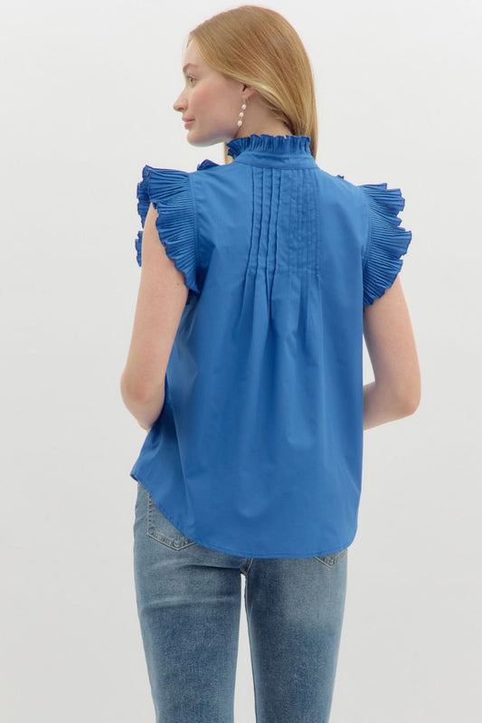 Evelina Pleated Sleeveless Top