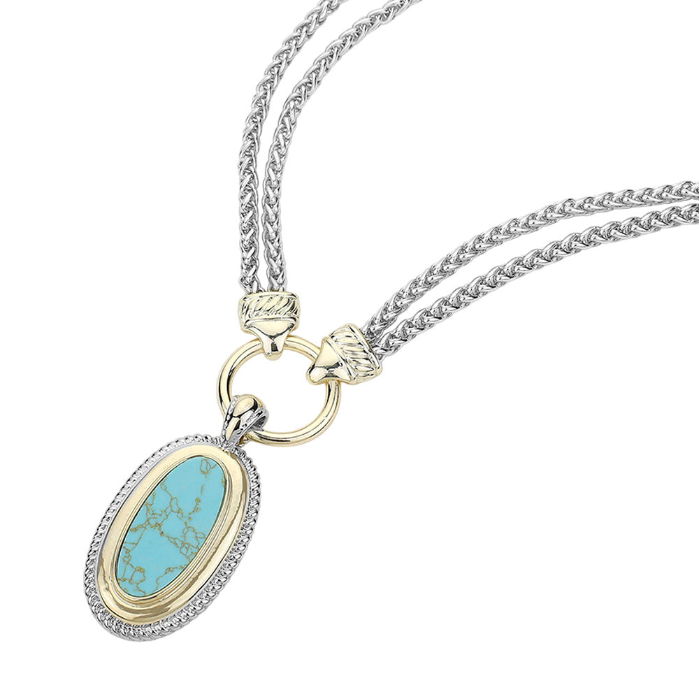 Loretta Turquoise Double Chain Necklace