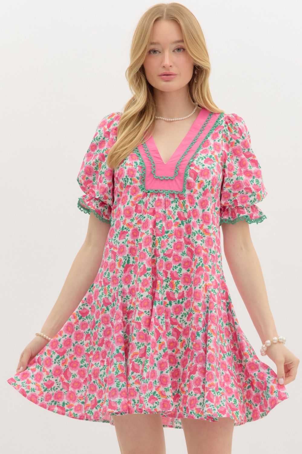 Fiorella Scallop Mini Dress Pieces & Peaches Fiorella Scallop Mini Dress Pieces & Peaches