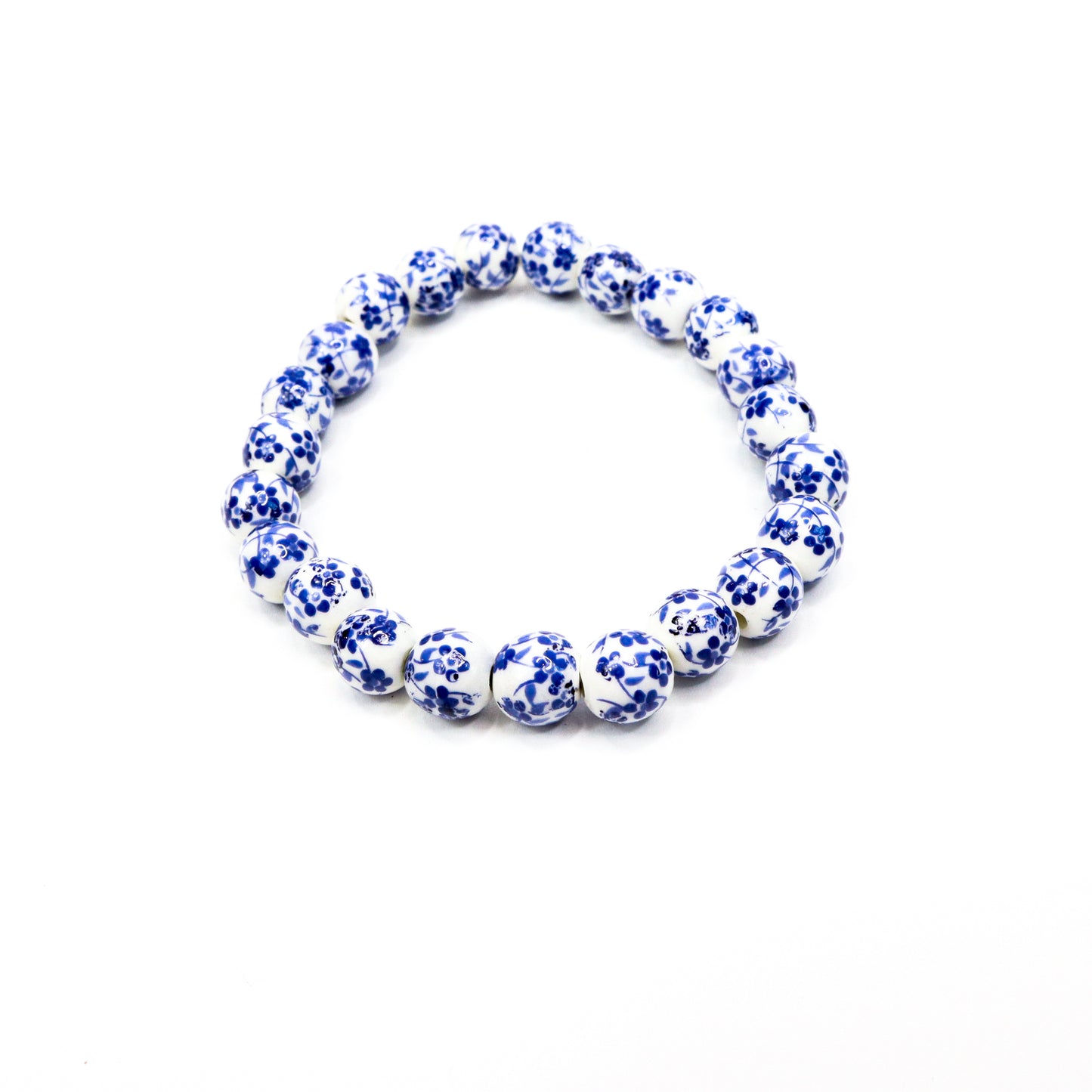 Garden Porcelain Beaded Bracelets Blue