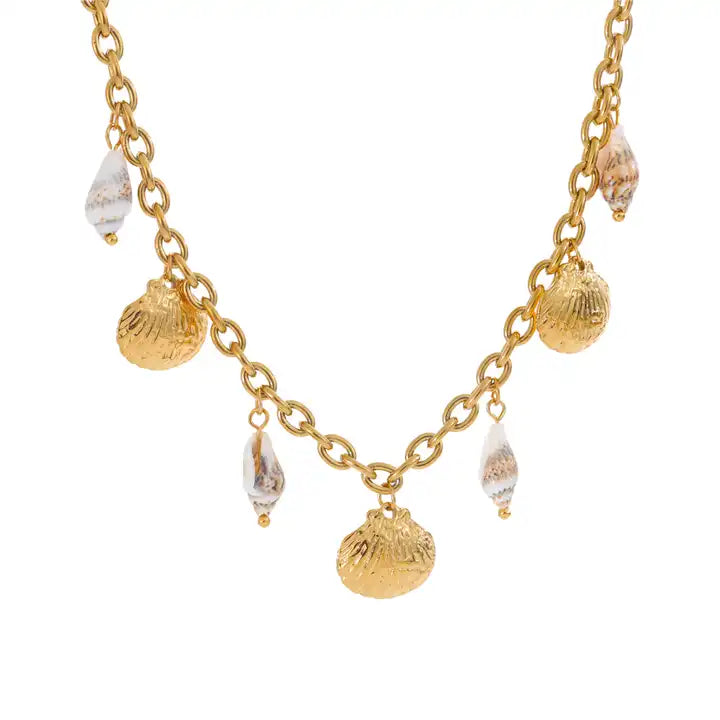 Golden Shore Shell Necklace