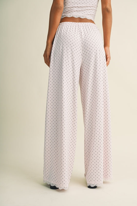 Sweetheart Lace-Trim Sweatpants