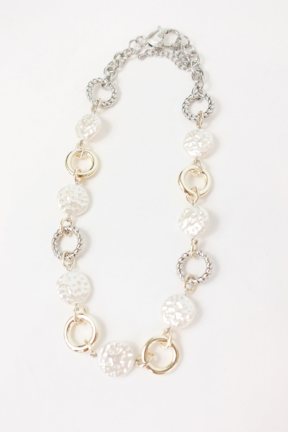 Moonstone Pearl Link Necklace