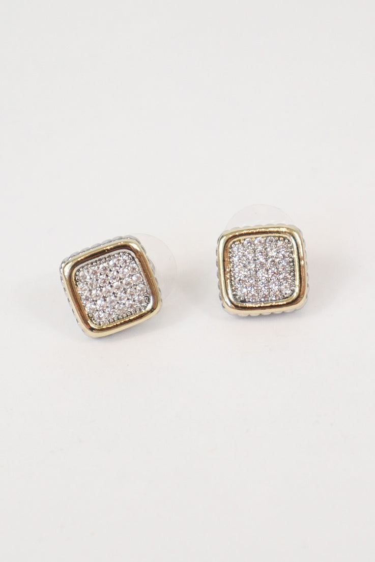 Spark Square Stud Earrings