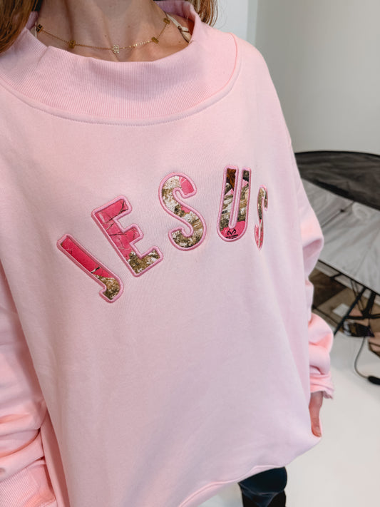 Jesus Mock Neck Sweatshirt