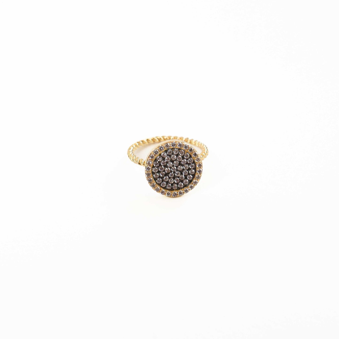 Golden Stardust Pave Ring