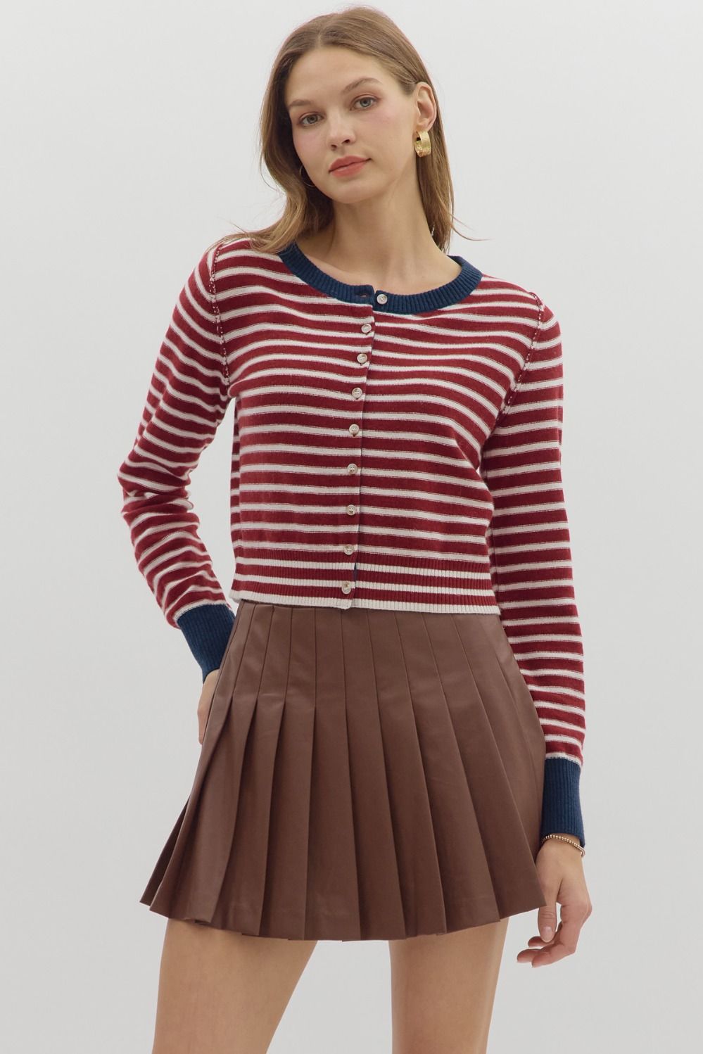 Jolene Striped Fitted Cardigan