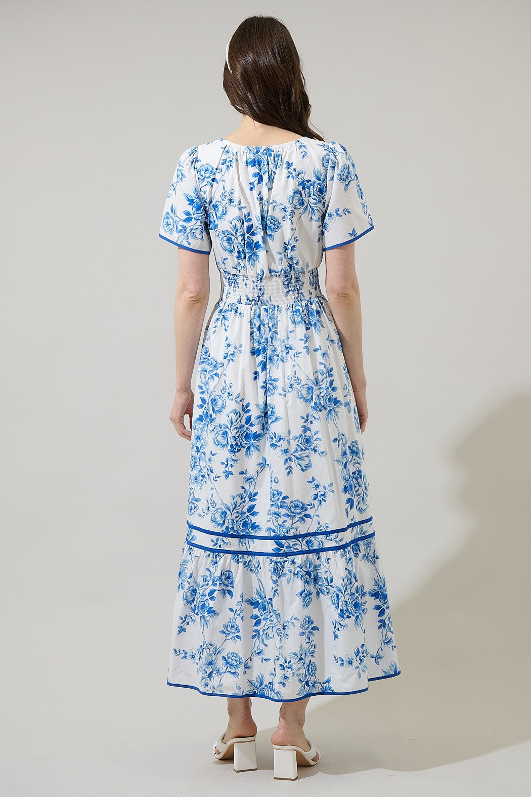 Juba Floral Smocked Midi Dress