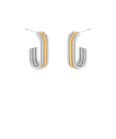 Layered Oval Stainless Steel Hoops