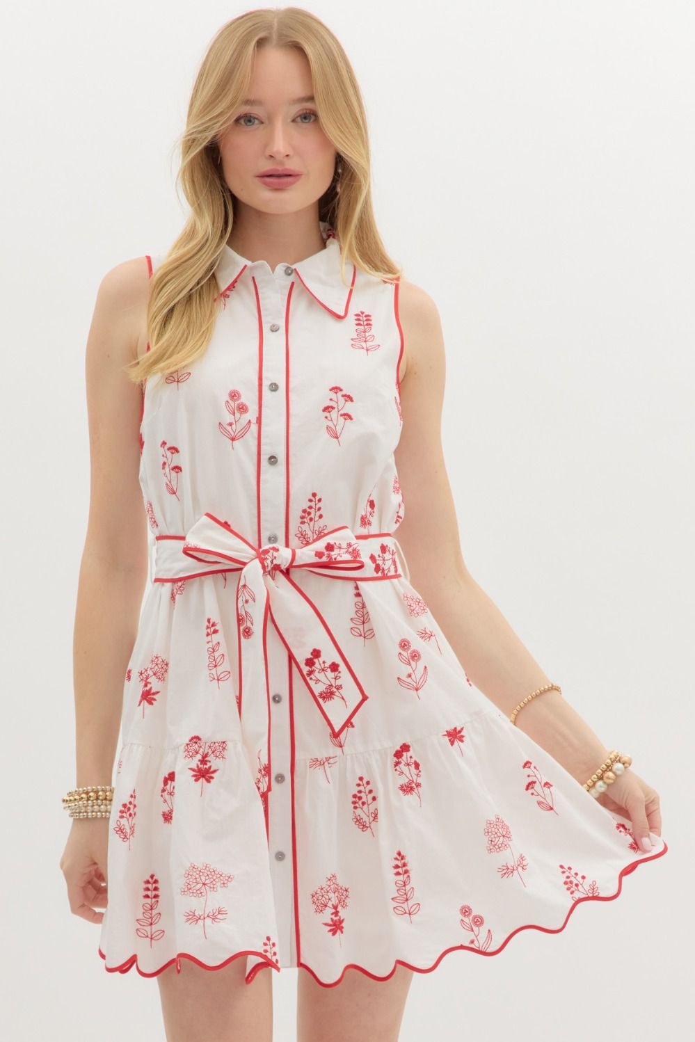 Lila Garden Embroidered Mini Dress