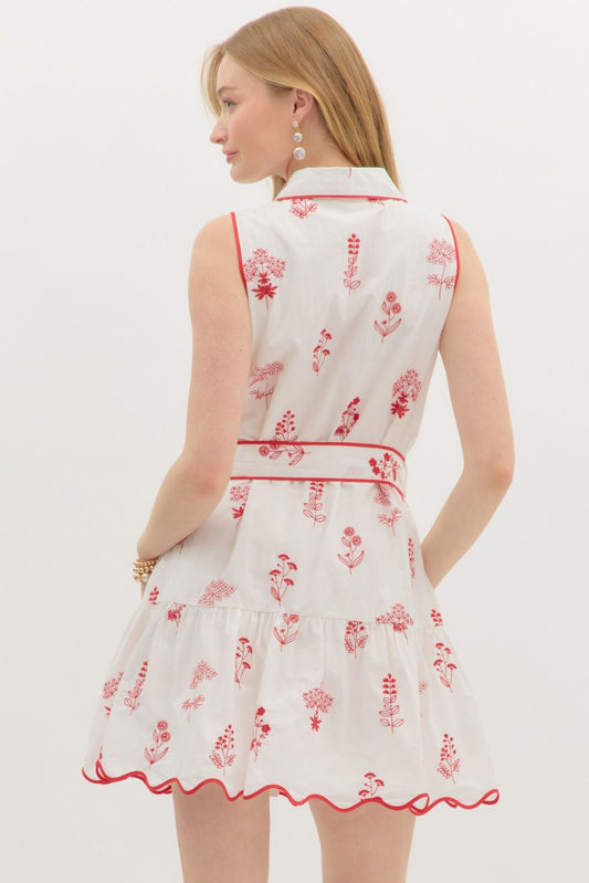 Lila Garden Embroidered Mini Dress