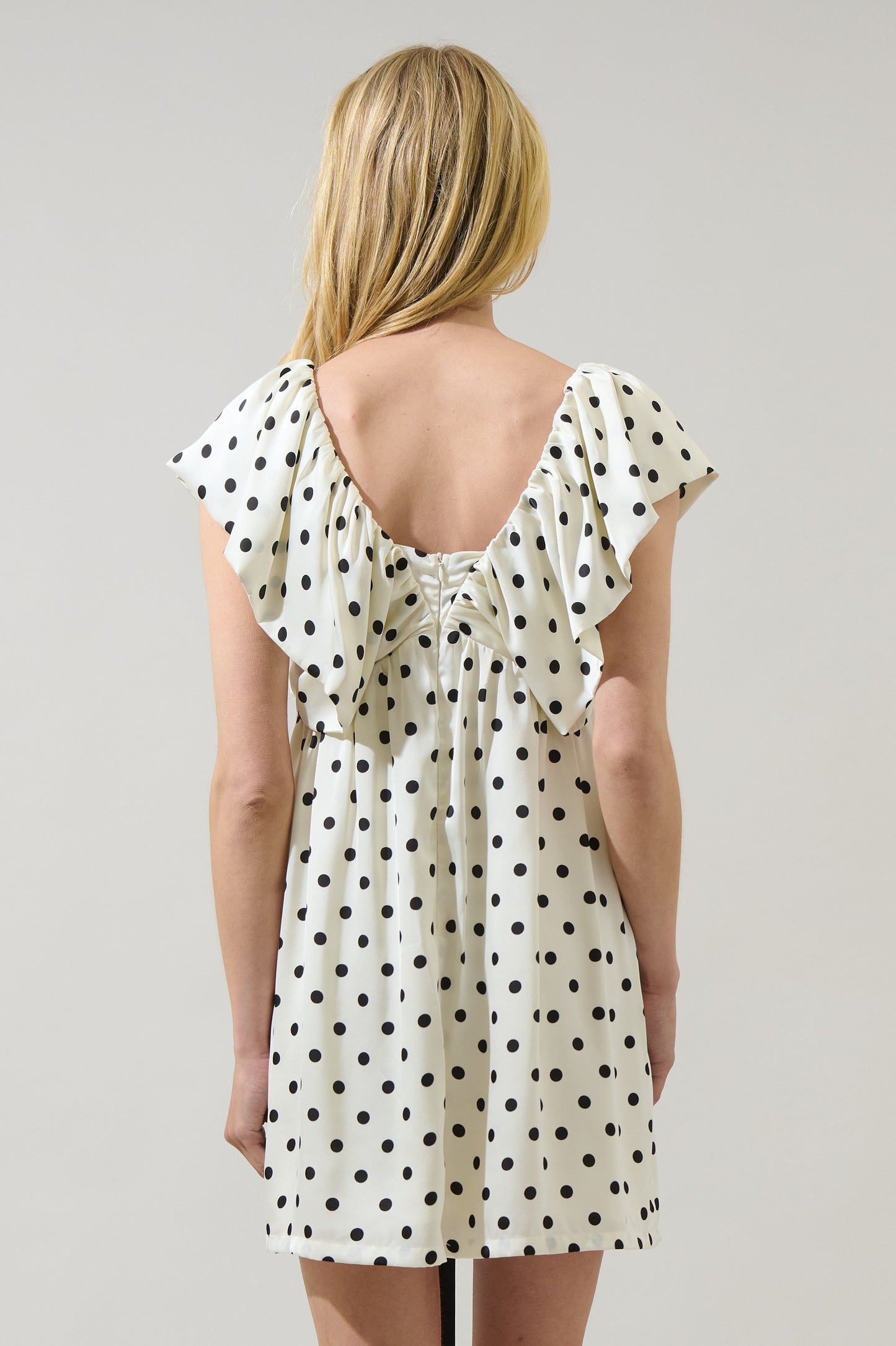 Lois Polka Dot Mini Babydoll Dress