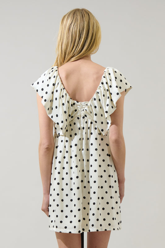 Lois Polka Dot Mini Babydoll Dress