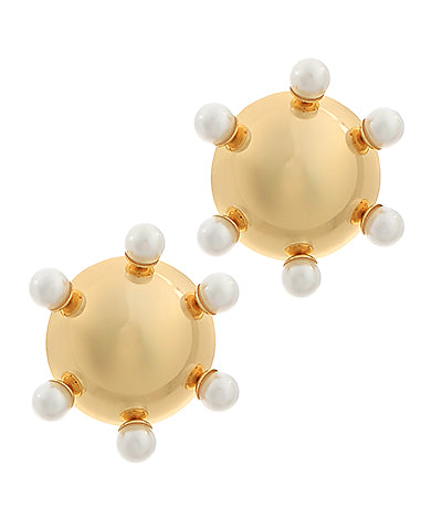 Lydia Pearl Dome Earrings