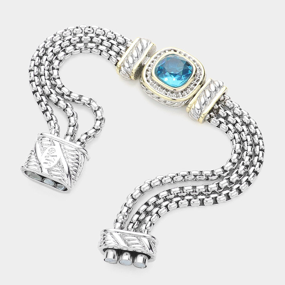 Eloise Square CZ Magnetic Bracelet