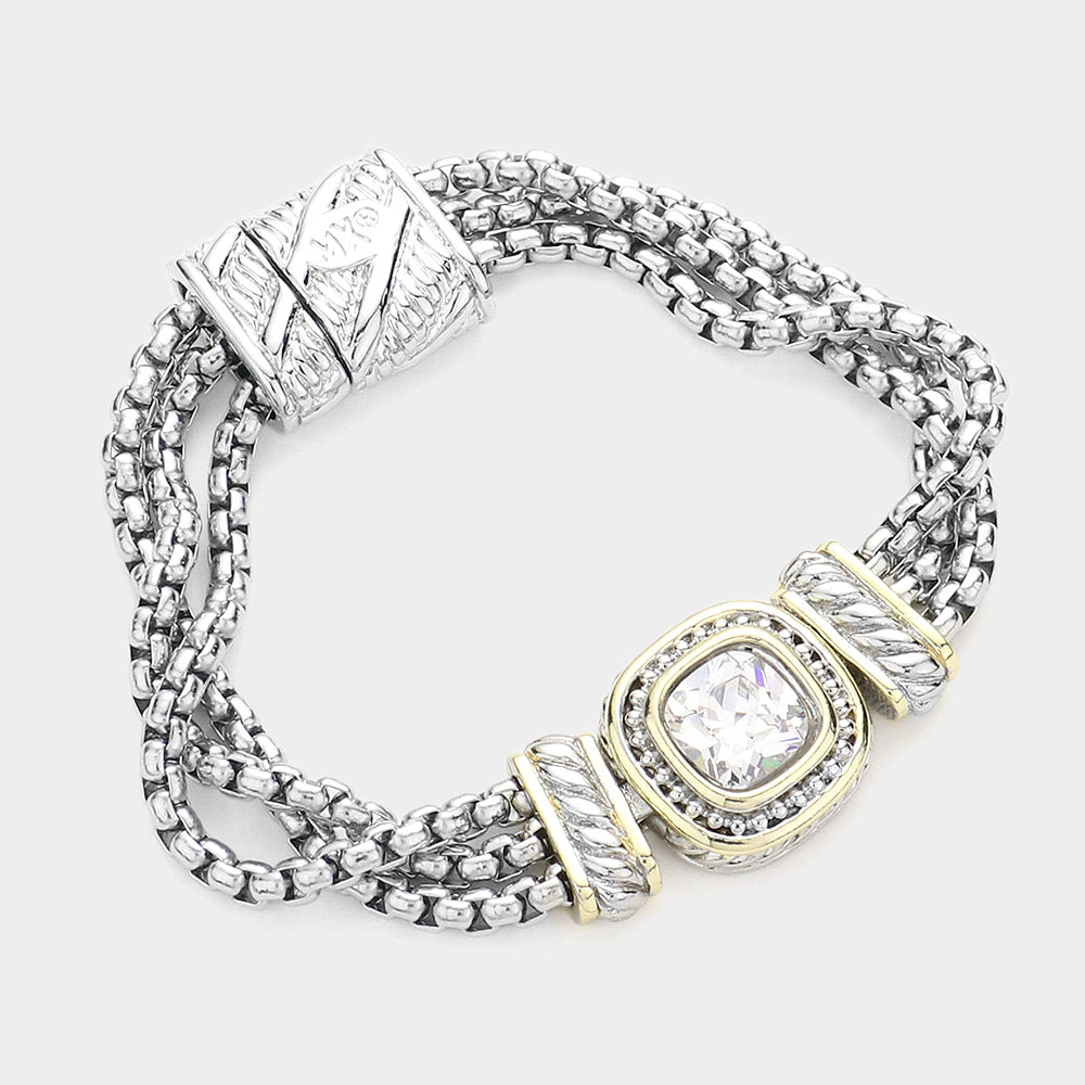 Eloise Square CZ Magnetic Bracelet