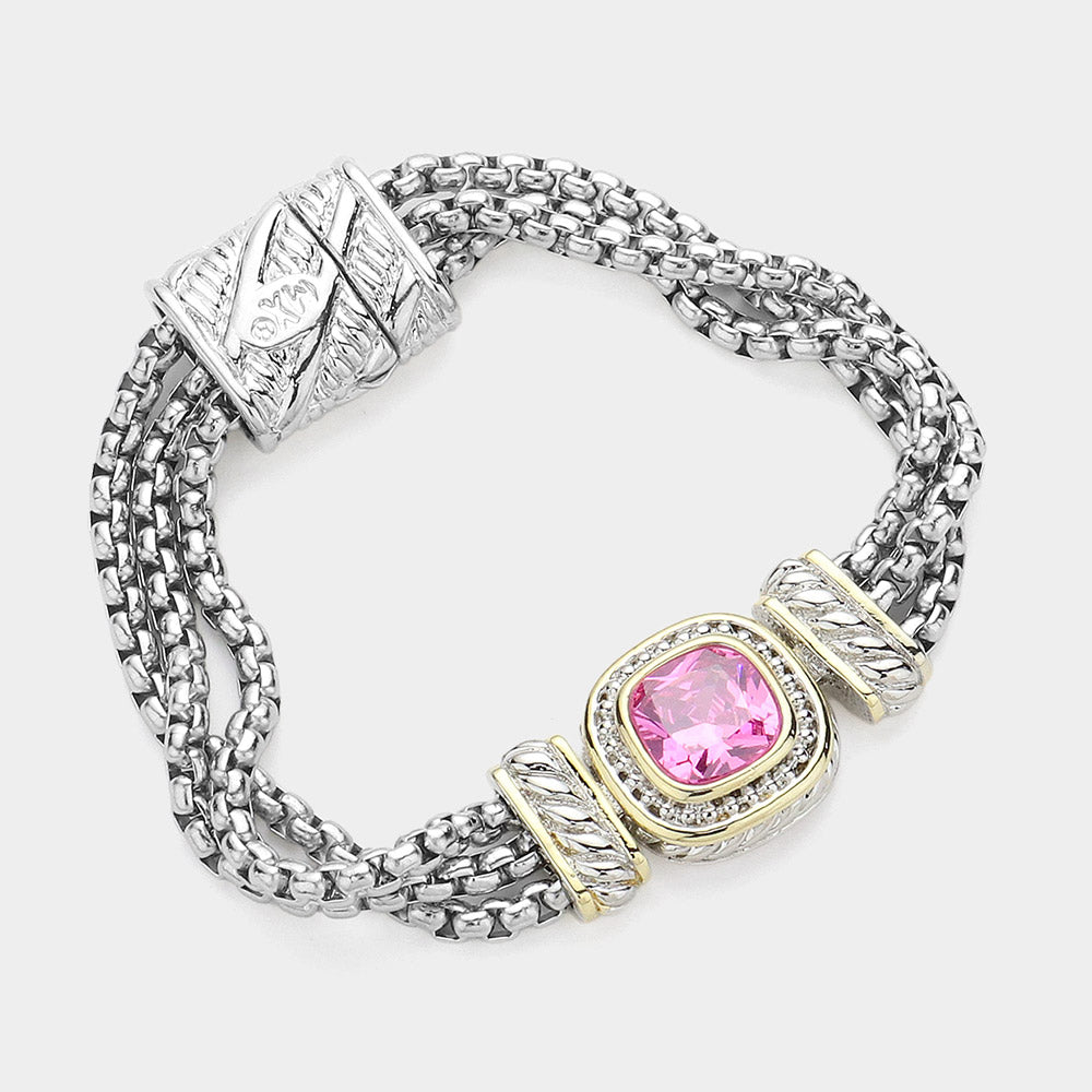 Eloise Square CZ Magnetic Bracelet