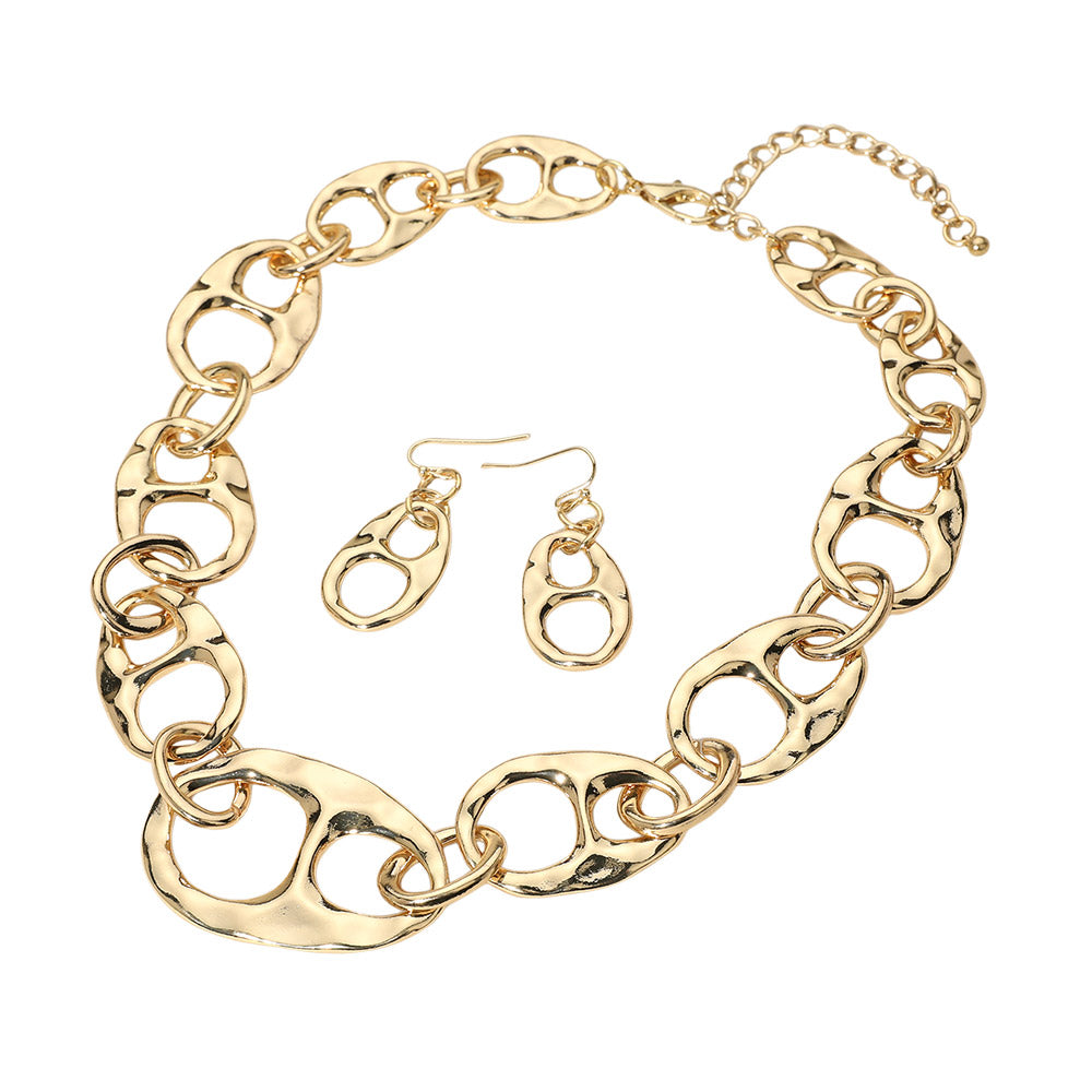 Augusta Hammered Mariner Link Earrings