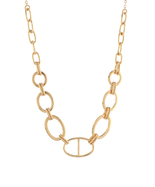 Mariner Anchor & Oval Chain Necklace