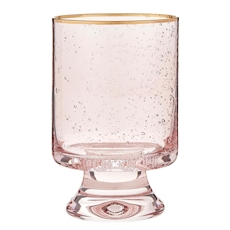 Blush Gold Rim Old Fashion Glass