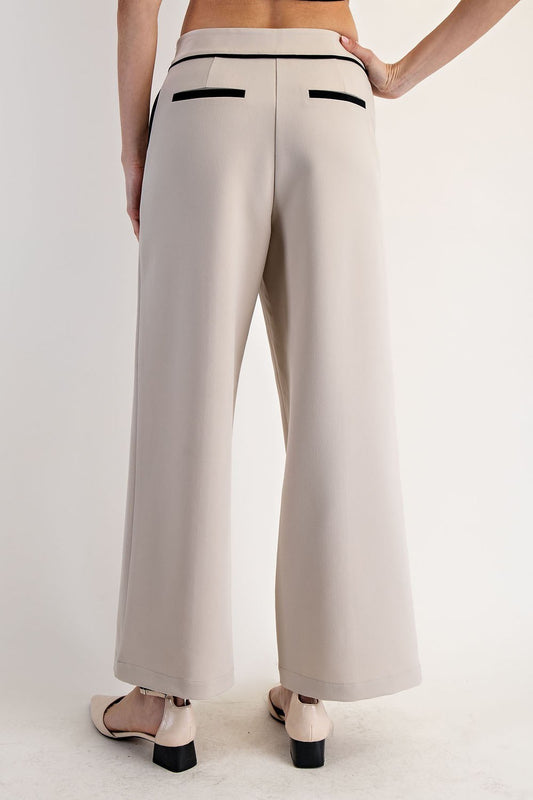 Irene Contrast Straight Pants