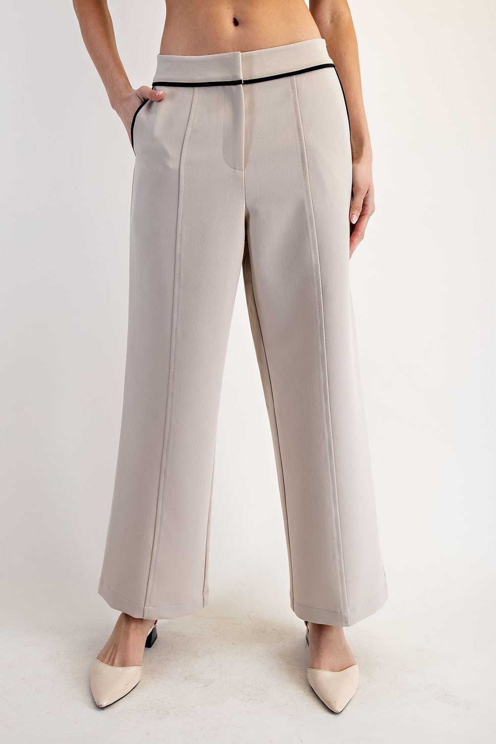 Greta Contrast Straight Leg Pant