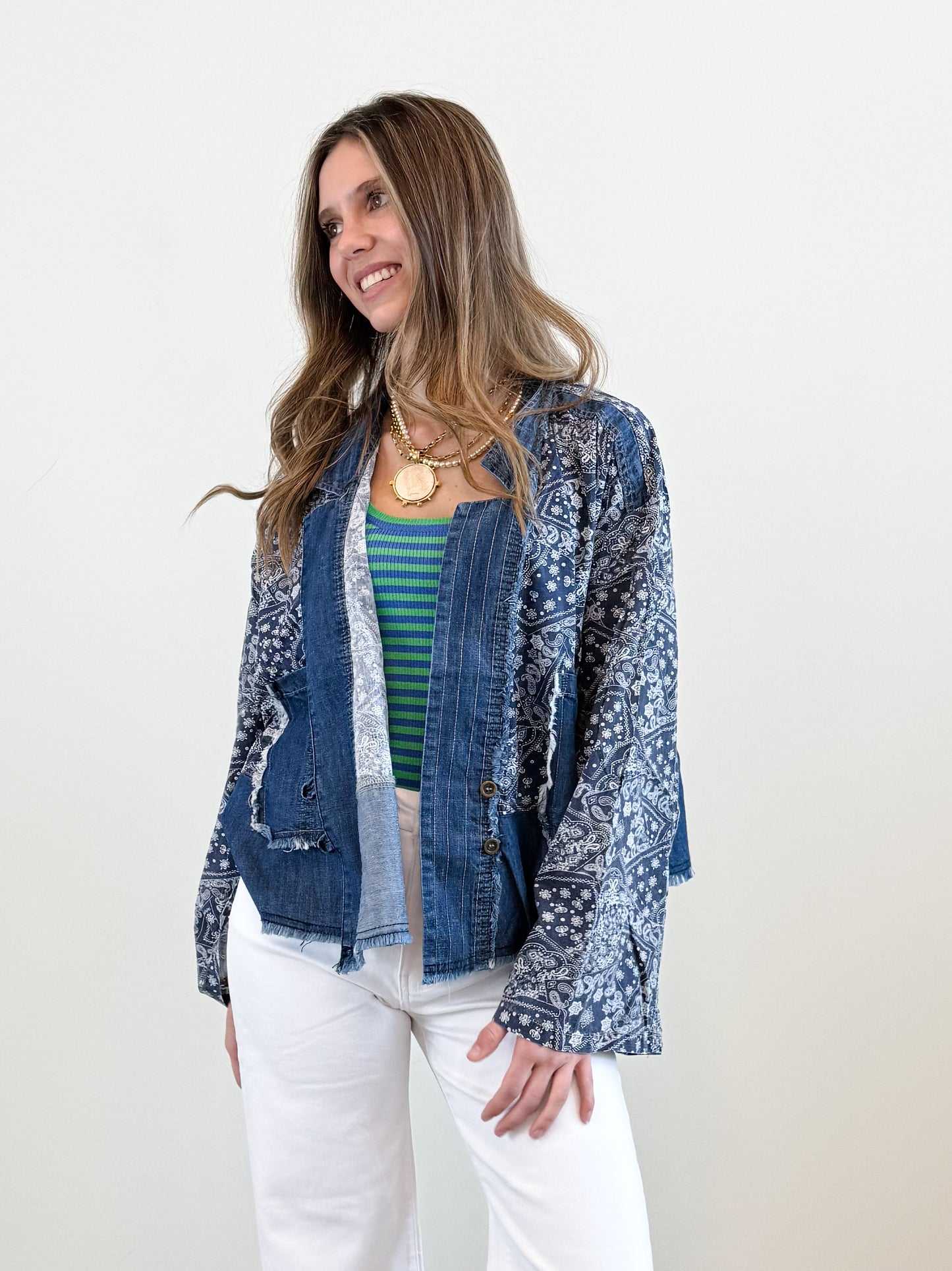 Paisley Denim Blazer