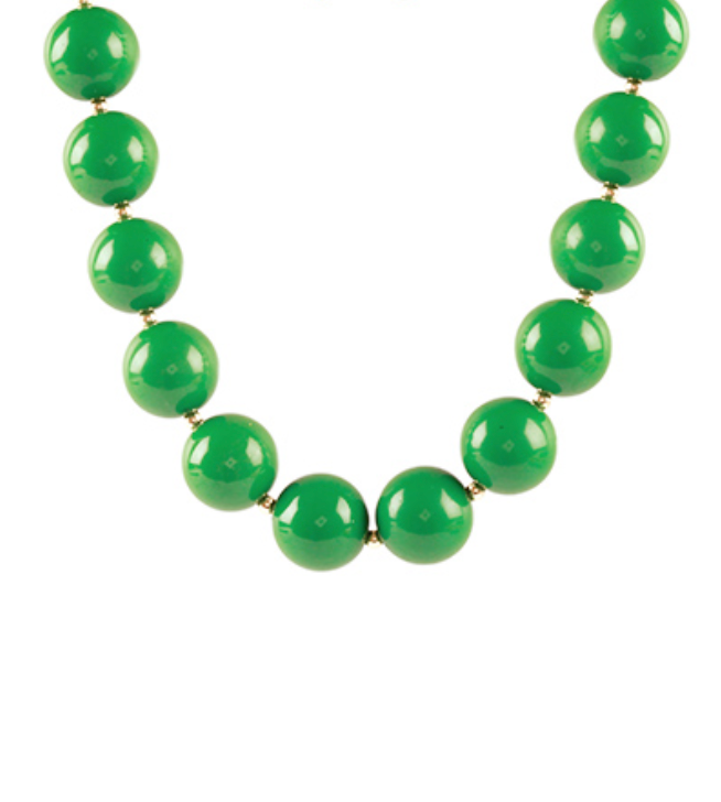 Pop of Color Statement Bead Necklace in Lush Green