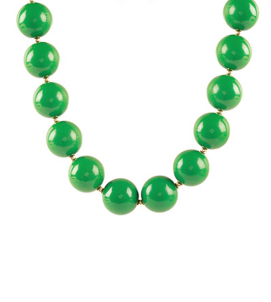 Pop of Color Statement Bead Necklace in Lush Green
