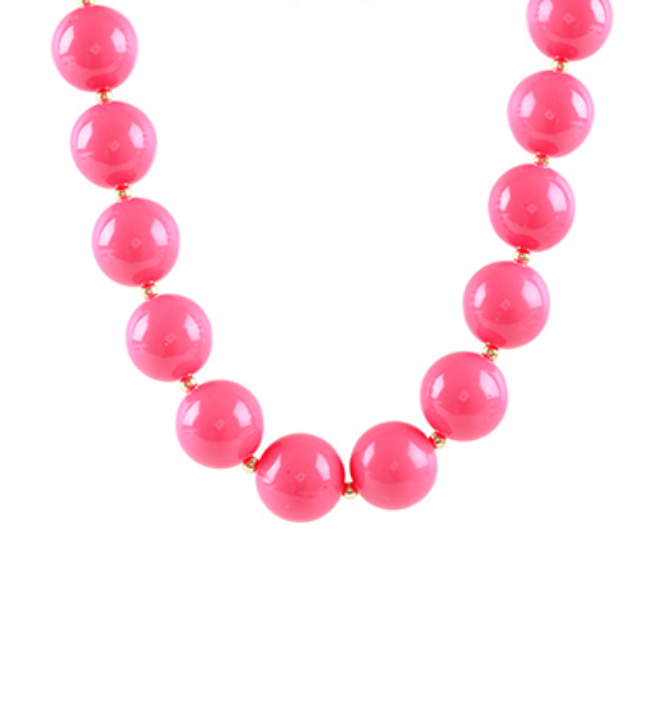 Pop of Color Statement Bead Necklace in Vibrant Pink