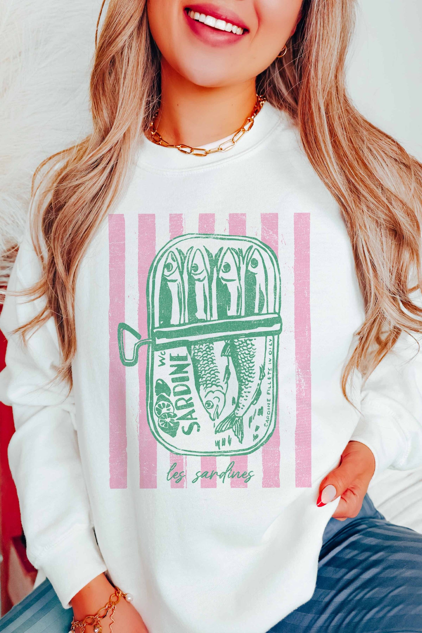 Retro Sardines Oversized Sweatshirt