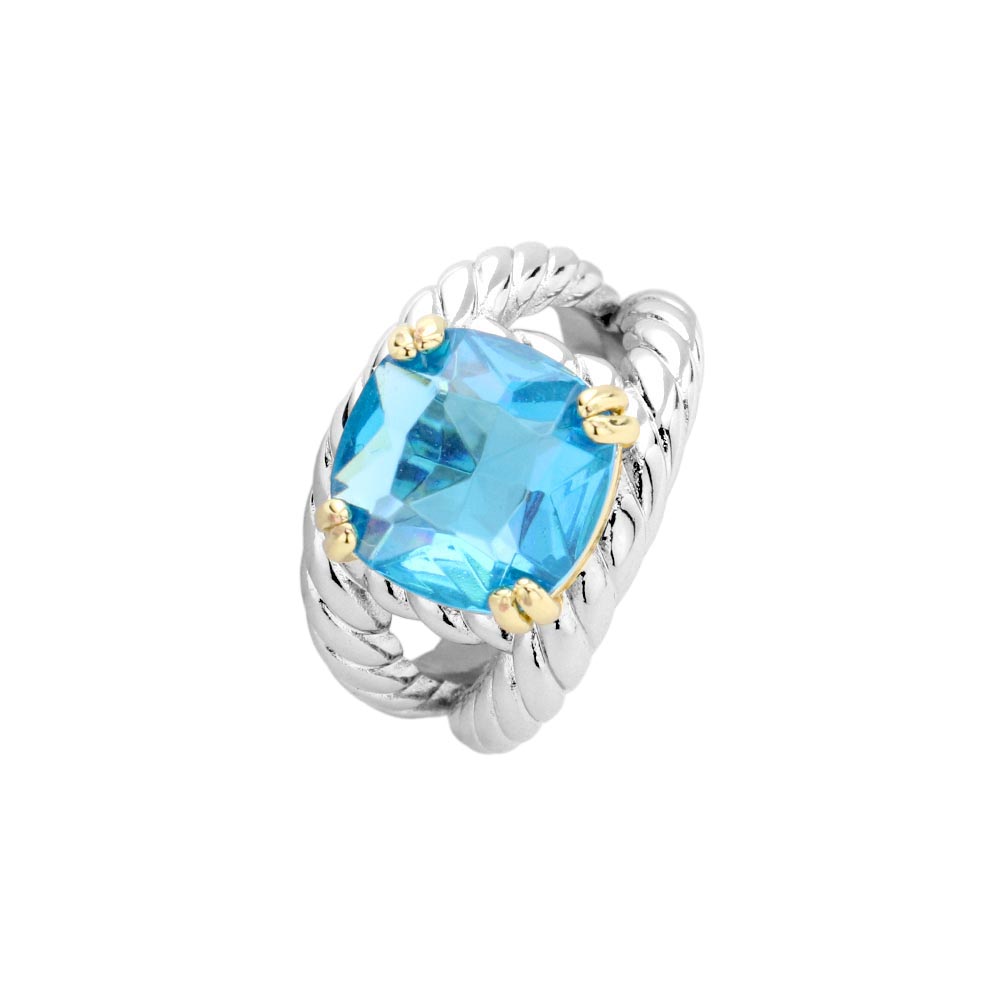 Maribel Cushion Cut CZ Rope Ring
