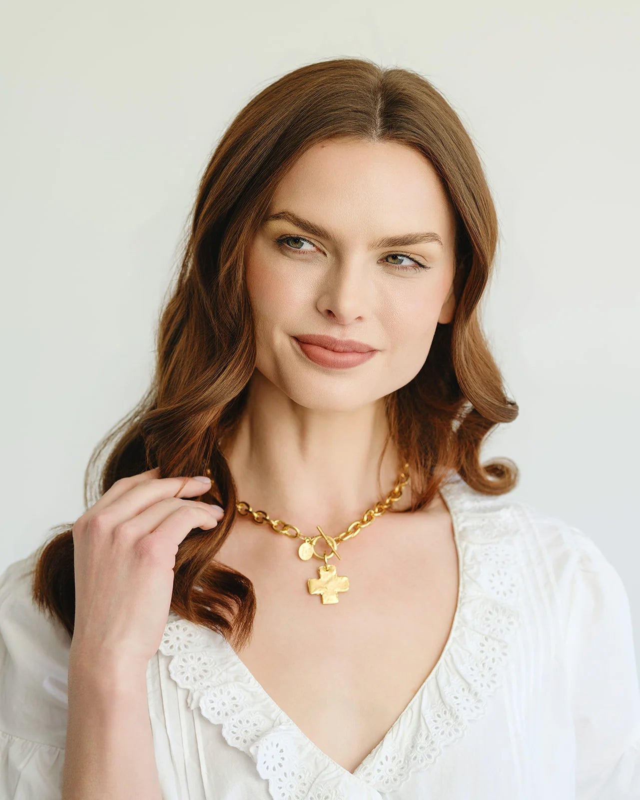 Cross Front Toggle Necklace