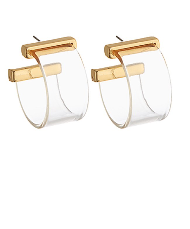 Crystal Bar Hoop Earrings