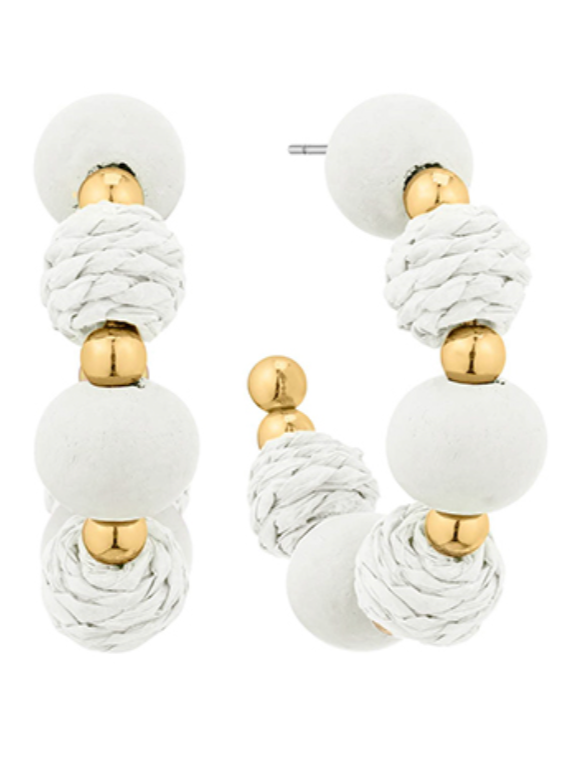 Rattan & Wood Bead Hoops