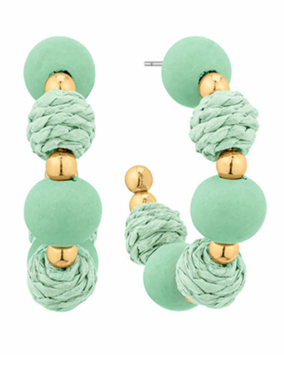 Rattan & Wood Bead Hoops