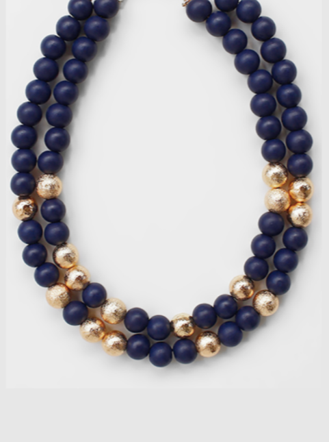 Wood Bead Layered Necklace