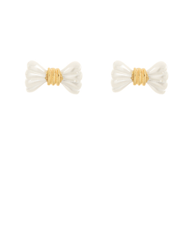 Pearly White Bow Earrings