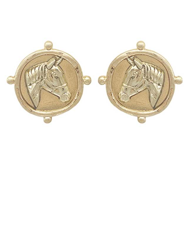 Embossed Coin Stud Earrings