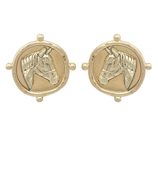 Embossed Coin Stud Earrings